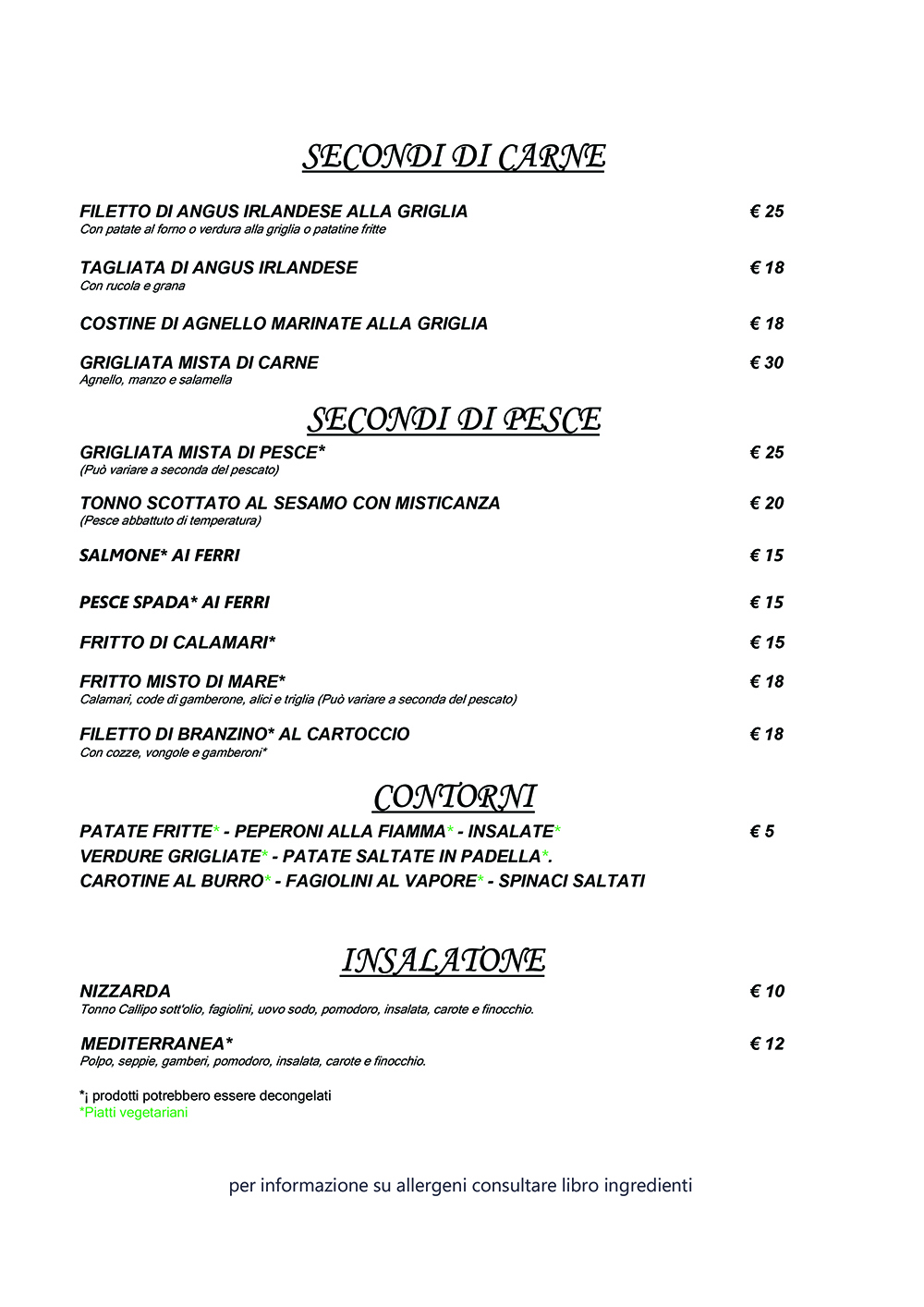 Menu Ristorante Pizzeria Smile